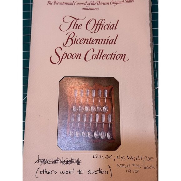 Franklin Mint Set Of 6 Pewter State Souvenir Spoons Featuring Colonial Scenes 19 - Picture 9 of 15